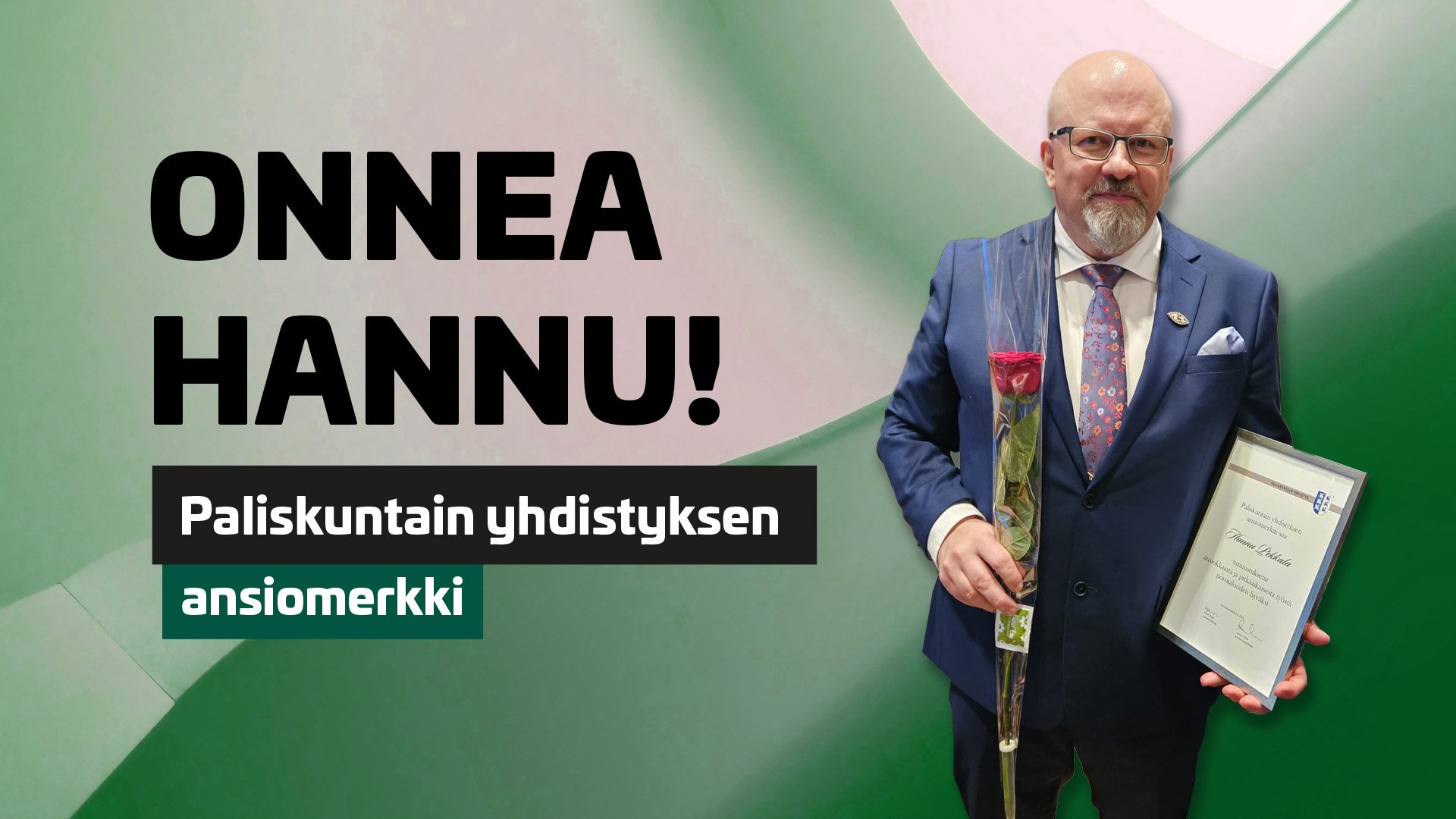 Hannu Pekkala ja Paliskuntain yhdistyksen ansiomerkki